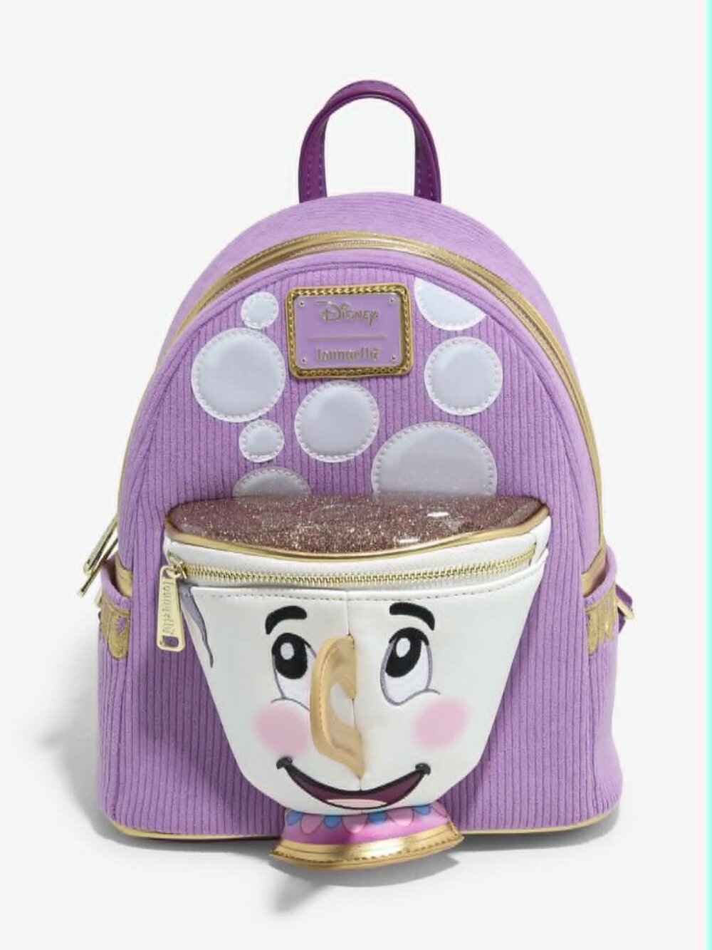Loungefly Disney Beauty and the Beast Chip Figural Corduroy Mini Backpack